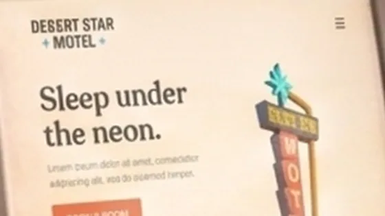 Preview of the Desert Star Motel website